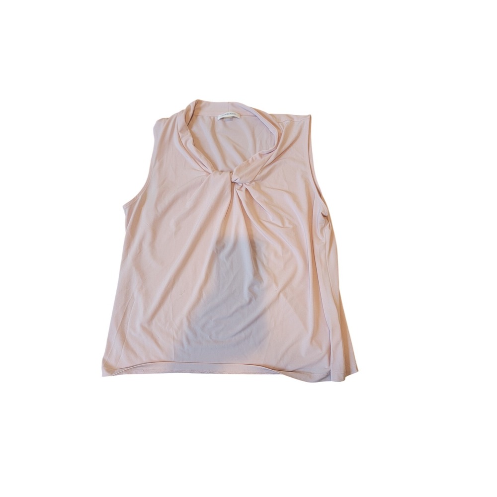 Calvin Klein Womens Pink Twist Neck Sleeveless Knit Blouse PXL